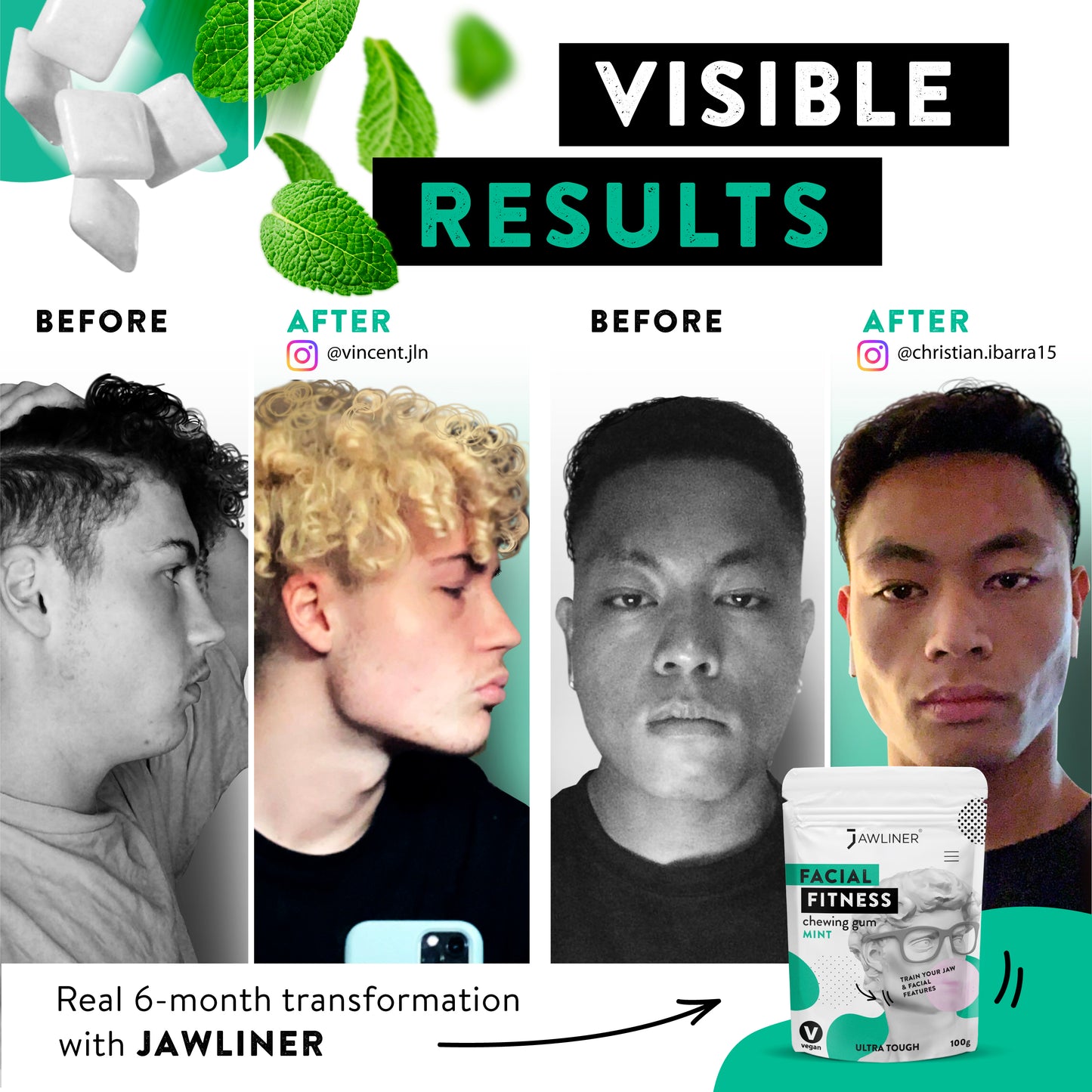 JAWLINER® Fitness Chewing Gum – Mint