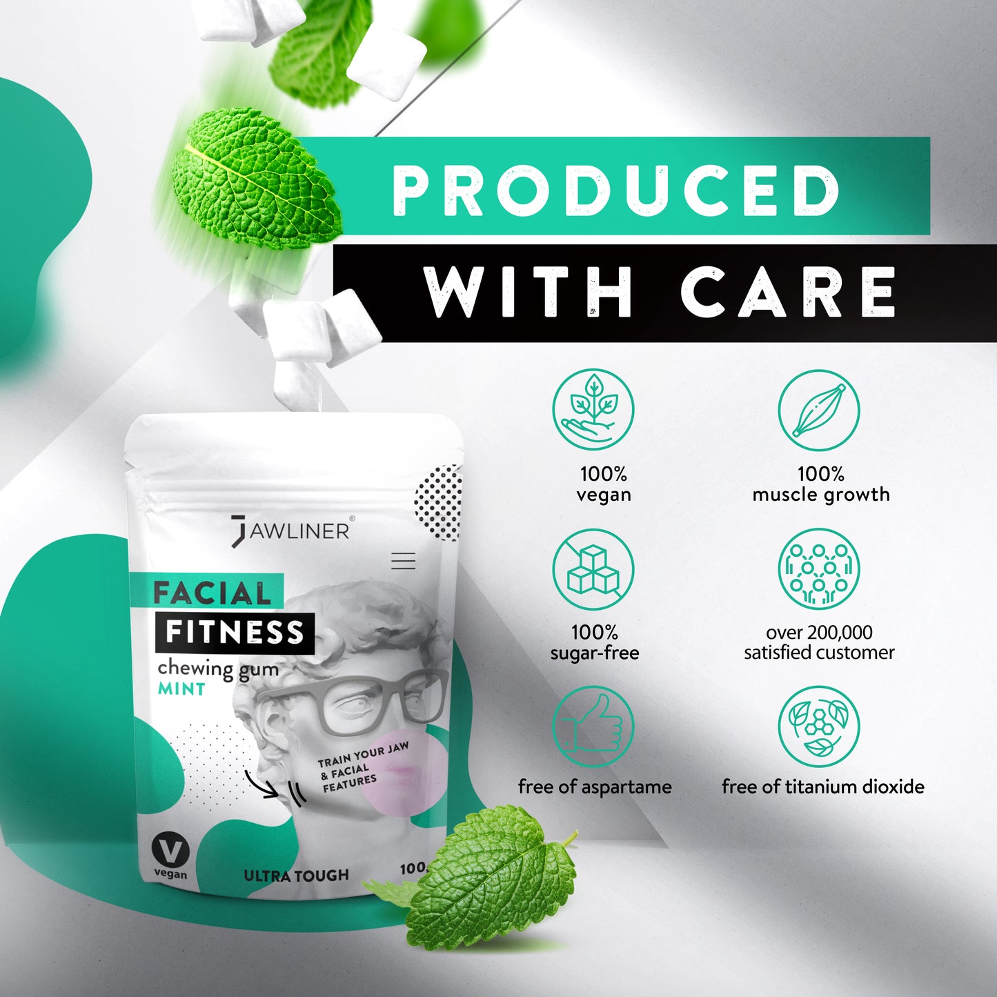 JAWLINER® Fitness Chewing Gum – Mint